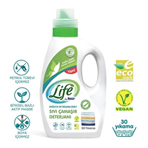 Life By Fakir %100 Bitkisel Bazlı Vegan 1500ml Sıvı Çamaşır Deterjanı (30 YIKAMA) X 2 Adet