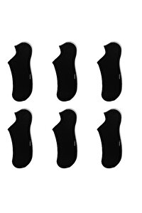 6'lı Erkek Siyah Bambu Görünmez (sneaker) Spor Ayakkabı Çorabı
