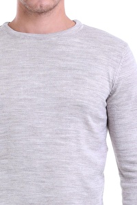 Bej Bisiklet Yaka Regular Fit Triko Kazak | S