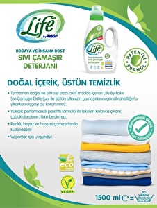 Life By Fakir %100 Bitkisel Bazlı Vegan 1500ml Sıvı Çamaşır Deterjanı 
