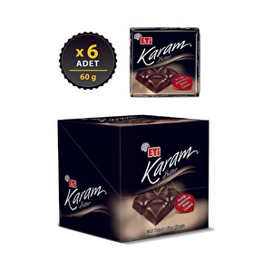 Eti Karam %45 Kakaolu Bitter Çikolata 60 g x 6 Adet