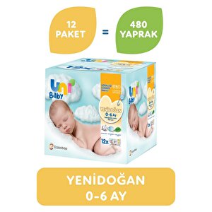 Unı Baby Yenidoğan 12'li Islak Mendil 480 Yaprak