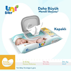 Uni Baby Yenidoğan Islak Mendil 24'li 960 Yaprak