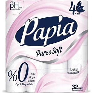 Papia Pure&soft 4 Katlı Tuvalet Kağıdı 32'li