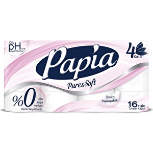 Papia Pure&soft 4 Katlı 16 Rulo Tuvalet Kağıdı