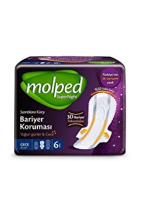 Molped Supernight Hijyenik Kadin Pedi Gece 6'lı