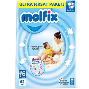 Molfix Bebek Bezi Ultra Fırsat Paketi X Large 6 No 62 li