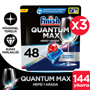 Finish Quantum Max Bulaşık Makinesi Deterjanı 144 Tablet 48 X 3