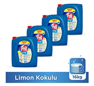 Pril Sıvı Bulaşık Deterjanı 3 'lü Güç Limon 4 Lt x 4 Adet