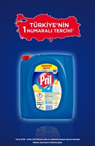 Pril Sıvı Bulaşık Deterjanı 3 'lü Güç Limon 4 Lt x 4 Adet