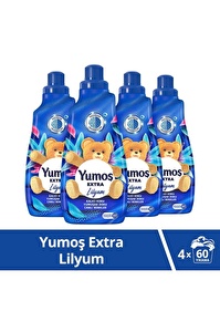 Yumoş Extra Lilyum Konsantre Çamaşır Yumuşatıcı 1440 Ml 60 Yıkama X 4 Adet