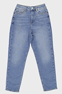 Ariana Açık Mavi Yüksek Bel Mom Fit Fermuarlı Jean Pantolon C 4525-070