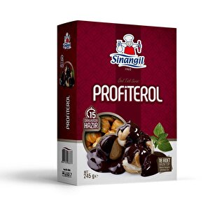 Sinangil Profiterol 18 Adet Hazır Top 245 g 2 Adet Çikolatalı Sos ve Krema Paketli