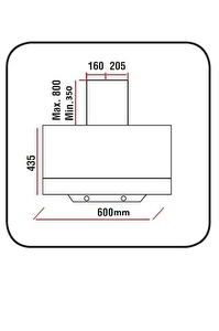 Elenberg ELB-17W 60 Cm Beyaz Cam Ankastre Davlumbaz