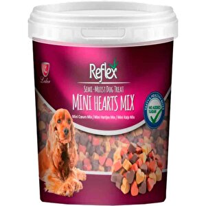 Reflex Karışık Renkli Mini Kalpli Yarı Yumuşak Köpek Ödül Maması 500 Gr