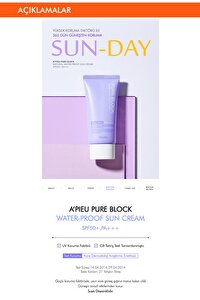 Suya Dayanaklı Güneş Kremi SPF50+/PA+++ 50ml APIEU Pure Block Water Proof Sun Cream
