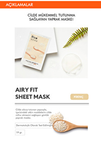 Avantajlı Pirinç Özlü Aydınlatıcı ve Nemlendirici Yaprak Maske Seti(5x17g)Airy Fit Sheet Mask (Rice)