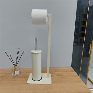 Swan Cleaning Krem Tall Tuvalet Kağıtlığı ve Tuvalet Fırçalığı