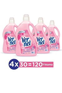 Vernel Çamaşır Yumuşatıcısı 4 x 3L (120 Yıkama) Gülün Büyüsü