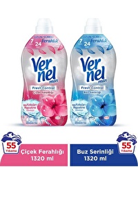 Vernel Max Konsantre Çamaşır Yumuşatıcısı 2 x 1320ml (110 Yıkama) Çiçek Ferahlığı + Buz Serinliği