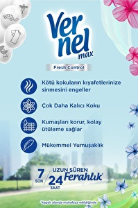 Vernel Max Konsantre Çamaşır Yumuşatıcısı 2 x 1320ml (110 Yıkama) Çiçek Ferahlığı + Buz Serinliği