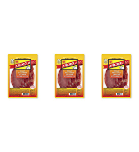 ÇEMENİ SIYRILMIŞ DİLİMLİ DANA KONTRFİLE PASTIRMA 90 GR. ÜÇLÜ PAKET (TOPLAM 270 GR.)