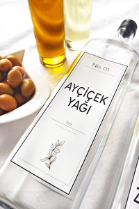 Sıcak Atölye - Yağdanlık 2'li - 1000 ml. Zeytinyağı ve Sıvı yağ Şişesi - Cam - 2 Çeşit Kapak