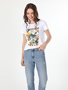 Beyaz Kadın Tshirt K.kol