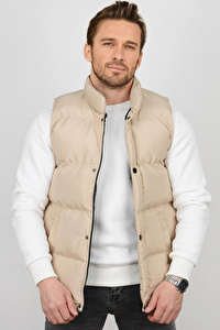 Erkek Crozvise Slim Fit Şişme Yelek Bej KF03