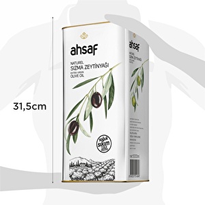 Ahsaf Soğuk Sıkım Natürel Sızma Zeytinyağı 5L -Teneke (2'li Ekonomik Paket)