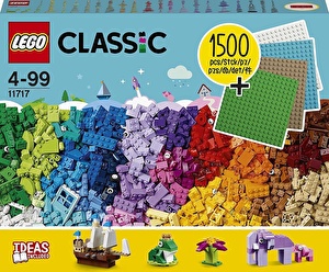 LEGO® Classic 1500 Adet Yapım Parçaları ve 4 Adet 16x16 cm. Zemin