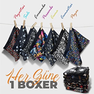 Donkshot (7 adet) Desenli (Baskılı) Likralı Erkek Boxer 1010
