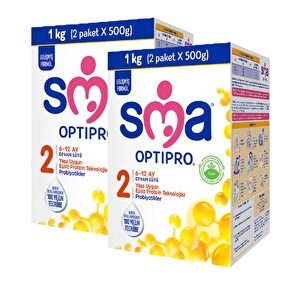 SMA 2 Optipro Probiyotik 6-12 Ay Bebek Sütü 1000 gr 2 ADET