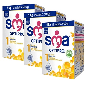 SMA Optipro Bebek Devam Sütü 1 1000 gr 3 ADET