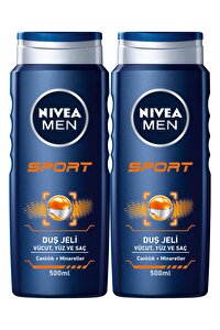 Nivea Men Sport Duş Jeli,Vücut,Yüz ve Saç 500mlx2