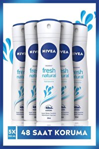Nivea Kadın Sprey Deodorant Fresh Natural 48 Saat Deodorant Koruması 150ml x 5 Adet