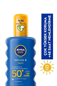 NIVEA Sun SPF 50+ Koruma & Nem Nemlendirici Güneş Kremi Sprey 200 ml + Plaj Çantası