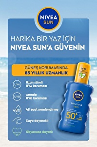 NIVEA Sun SPF 50+ Koruma & Nem Nemlendirici Güneş Kremi Sprey 200 ml + Plaj Çantası