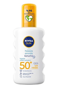 NIVEA Sun SPF 50+ Ultra Hassas Anında Koruma Güneş Spreyi 200ml + Plaj Çantası