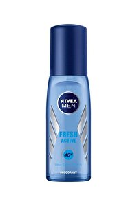 NIVEA Men Erkek Pump Sprey Deodorant Fresh Active  Ter ve Ter Kokusuna Karşı 48 Saat Deodorant Koruması  75mlx2