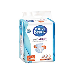 Mavi Beyaz Klasik Giyilebilir 30'lu Hasta Bezi XL