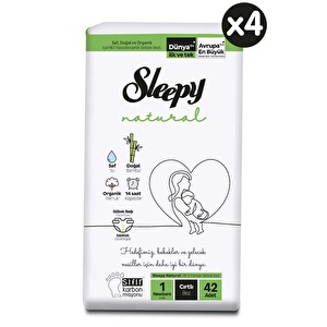 Sleepy Natural Aylık Paket Bebek Bezi 1 Numara Yenidoğan 168 Adet