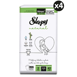 Sleepy Natural Aylık Paket Bebek Bezi 2 Numara Mini 168 Adet