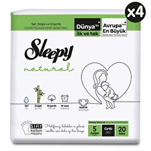 Sleepy Natural Aylık Paket Bebek Bezi 5 Numara Junior 80 Adet