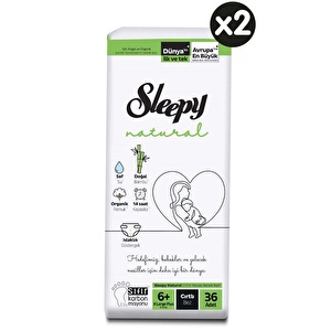 Sleepy Natural Aylık Paket Bebek Bezi 6+ Numara Xlarge Plus 72 Adet