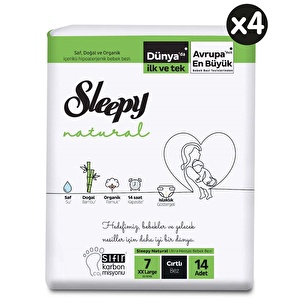 Sleepy Natural Aylık Paket Bebek Bezi 7 Numara Xxlarge 56 Adet