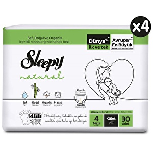 Sleepy Natural Aylık Paket Külot Bez 4 Numara Maxi 120 Adet