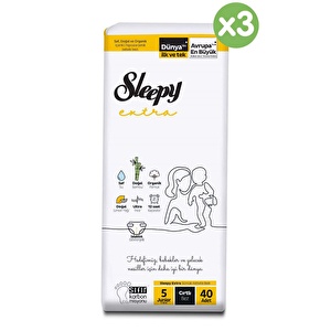 Sleepy Extra Günlük Aktivite Avantajlı Paket Bebek Bezi 5 Numara Junior 120 Adet