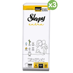 Sleepy Extra Günlük Aktivite Avantajlı Paket Külot Bez 6 Numara Xlarge 96 Adet