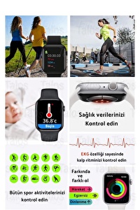 Watch 7 Akıllı Saat Kablosuz Şarj 2 Tuş Aktif Ios Android Tüm Telefonlara Uyumlu